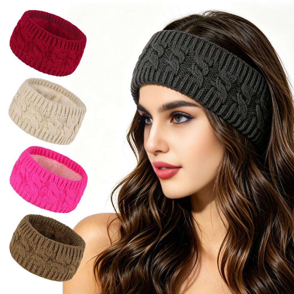 Fleece Ear Warmer Band - Fascia per Capelli Elastica in Maglia,