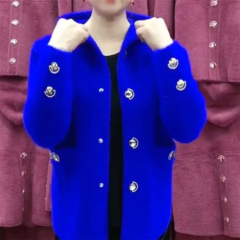 Wool Coat Peacoat - NUOVA madre anziana di mezza età