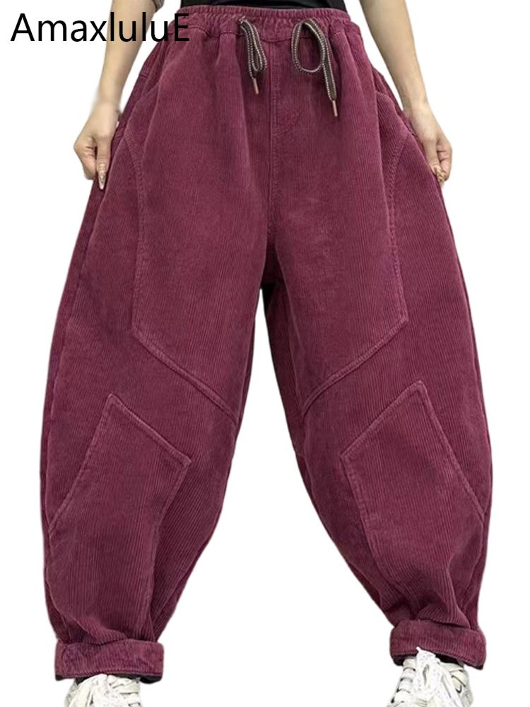 Corduroy Pant Warm - Amax LuluE Design Inverno Donna Moda