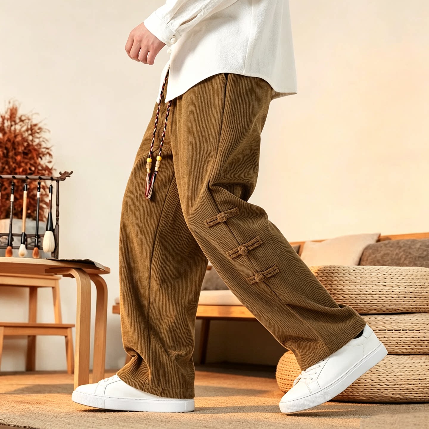 Corduroy Pant Warm - Pantaloni da Uomo Nuovi di Zecca,