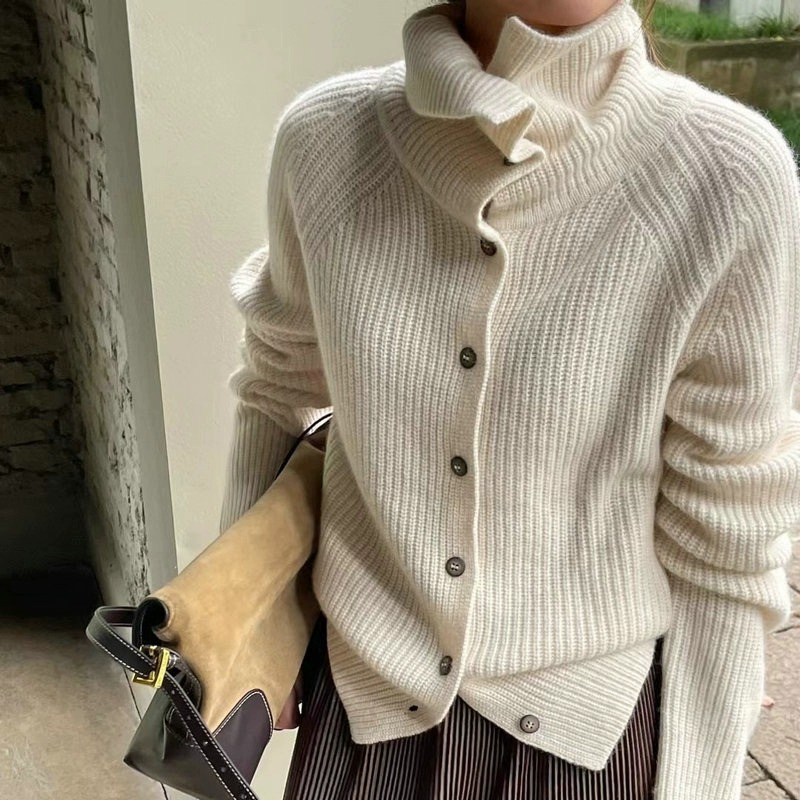 Cardigan a collo alto da donna - Wool Coat Peacoat recensione e prezzo